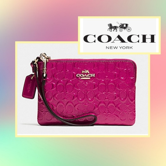 Coach Handbags - Cranberry COACH Wristlet